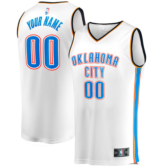 Oklahoma City Thunder Fanatics Branded Youth  Fast Break Replica Custom Jersey - White - Association Edition