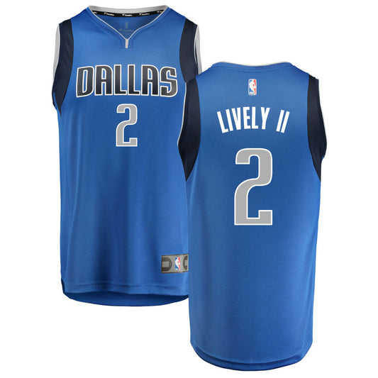 Dereck Lively II Dallas Mavericks Fanatics Branded Fast Break Replica Jersey Blue - Icon Edition