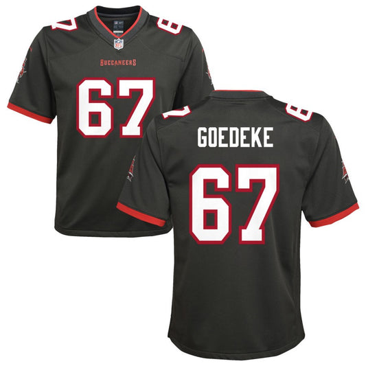 Luke Goedeke Tampa Bay Buccaneers Nike Youth Alternate Game Jersey - Pewter