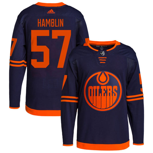 James Hamblin Edmonton Oilers adidas Alternate Primegreen Authentic Pro Jersey - Navy