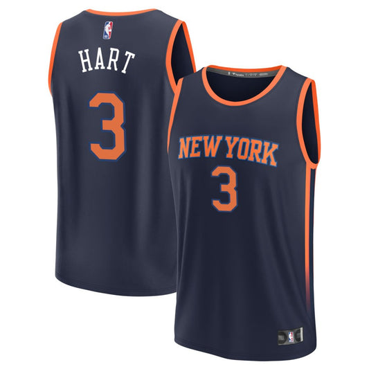 Josh Hart  New York Knicks Fanatics Branded Fast Break Jersey - Navy - Statement Edition