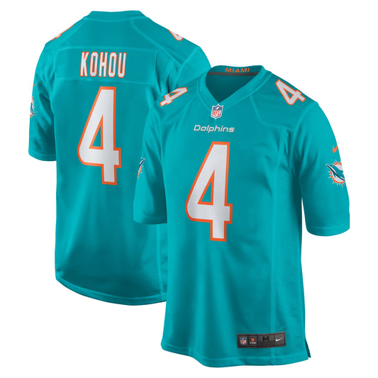 Kader Kohou Miami Dolphins Nike Game Player Jersey - Aqua