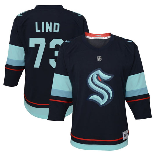Kole Lind Seattle Kraken Youth Home Replica Jersey - Navy