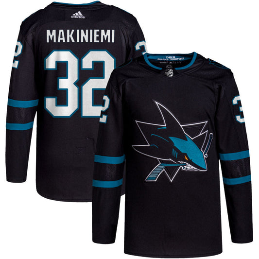 Eetu Makiniemi San Jose Sharks adidas Alternate Primegreen Authentic Pro Jersey - Black