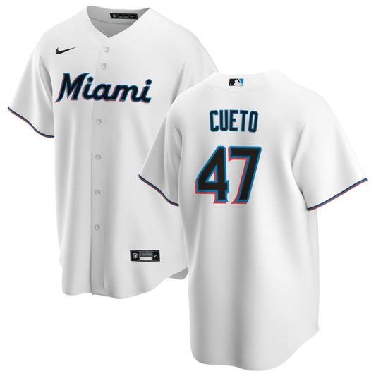 Johnny Cueto Miami Marlins Nike Home Replica Jersey - White