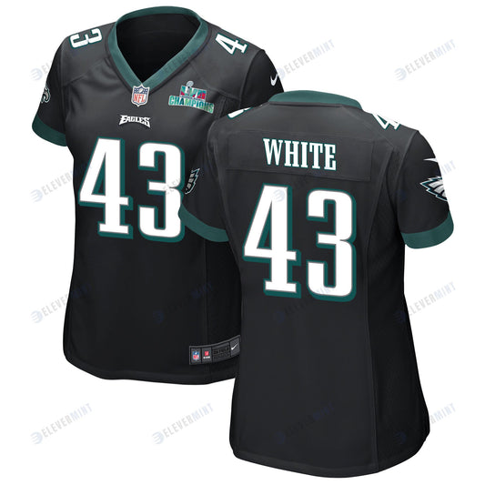 Kyzir White 43 Philadelphia Eagles Super Bowl LVII Champions Women Game Jersey - Black