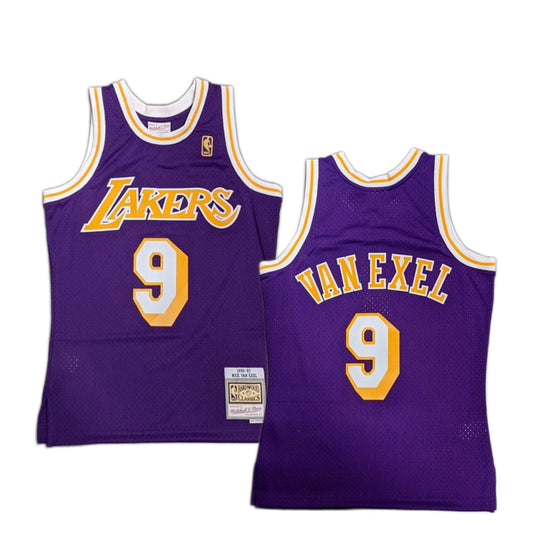Men's Mitchell & Ness Nick Van Exel Los Angeles Lakers Purple 1996-97 Hardwood Classics Swingman Jersey