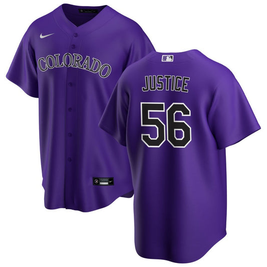 Evan Justice Colorado Rockies Nike Alternate Replica Jersey - Purple
