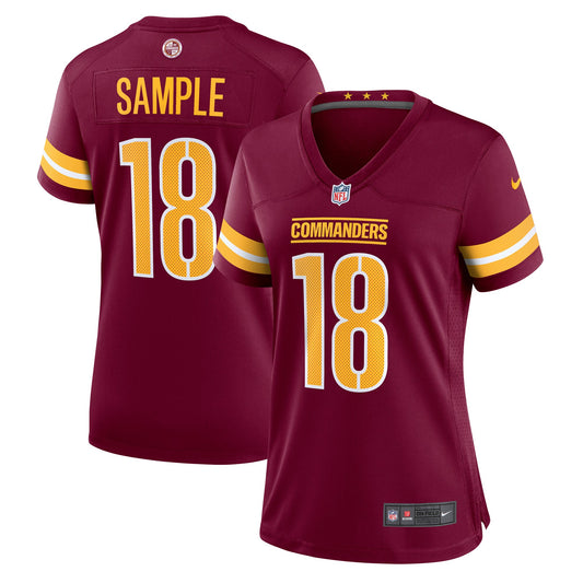 Jalen Sample Washington Commanders Nike Women's Team Game Jersey - Burgundy